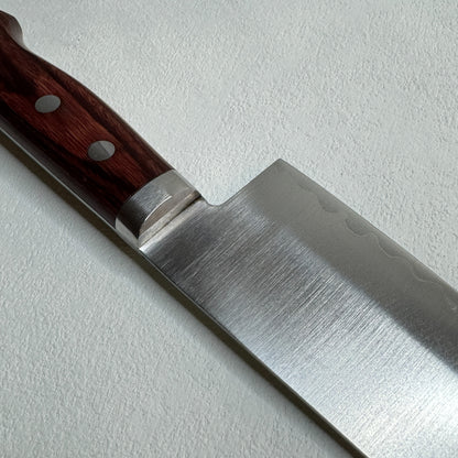 Restored Japanese Sakai-Okuzen Santoku All purpose knife 160mm ( Stainless- Clad Blue Carbon)