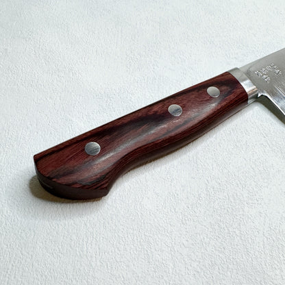 Restored Japanese Sakai-Okuzen Santoku All purpose knife 160mm ( Stainless- Clad Blue Carbon)