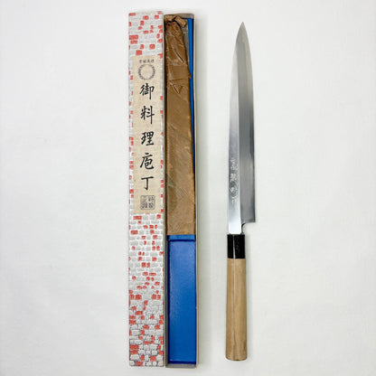 New Old Stock Japanese Yanagiba/Sashimi knife.230mm (carbon steel)with original box