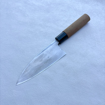 Restored Japanese  Deba fish deboning knife. 145mm(carbon steel) With  box