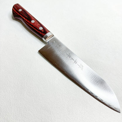 Restored Japanese Sakai-Okuzen Santoku All purpose knife 160mm ( Stainless- Clad Blue Carbon)