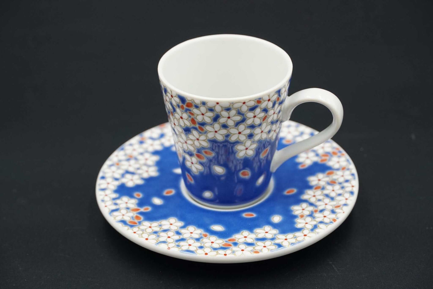 Kutani ware Japanese Tea cup & Saucer Set Color: Sakura桜 Japan ceramics