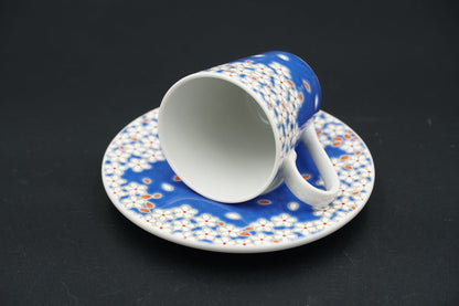 Kutani ware Japanese Tea cup & Saucer Set Color: Sakura桜