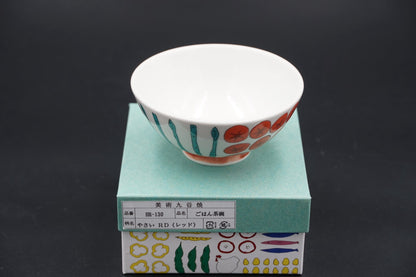 Kutani Rice Bowl/ Small Bowl Color: Yasai RED/ BLUE