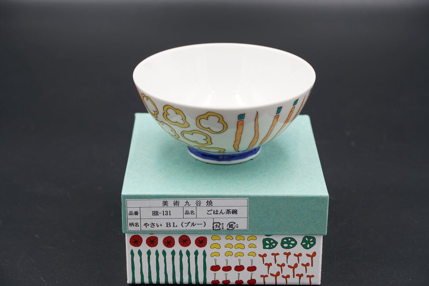 Kutani Rice Bowl/ Small Bowl Color: Yasai RED/ BLUE