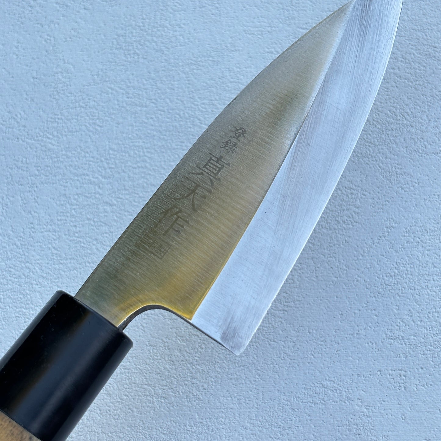 Restored Japanese Shinten Ko Deba fish deboning knife. 105mm( Stainless steel) With Box