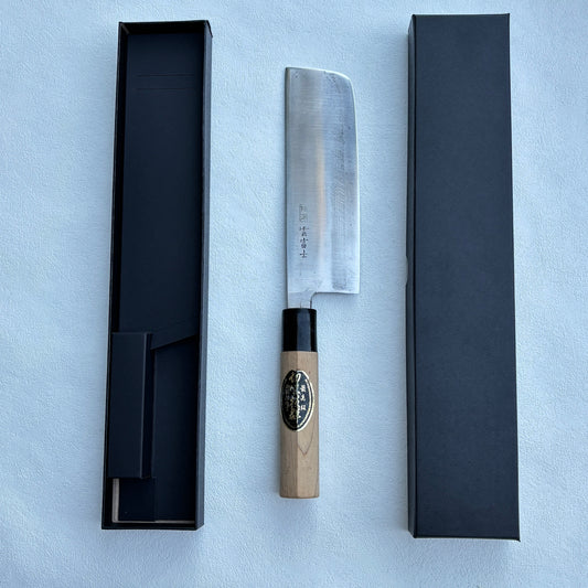 Vintage restored Japanese Nakiri vegetable knife 165mm