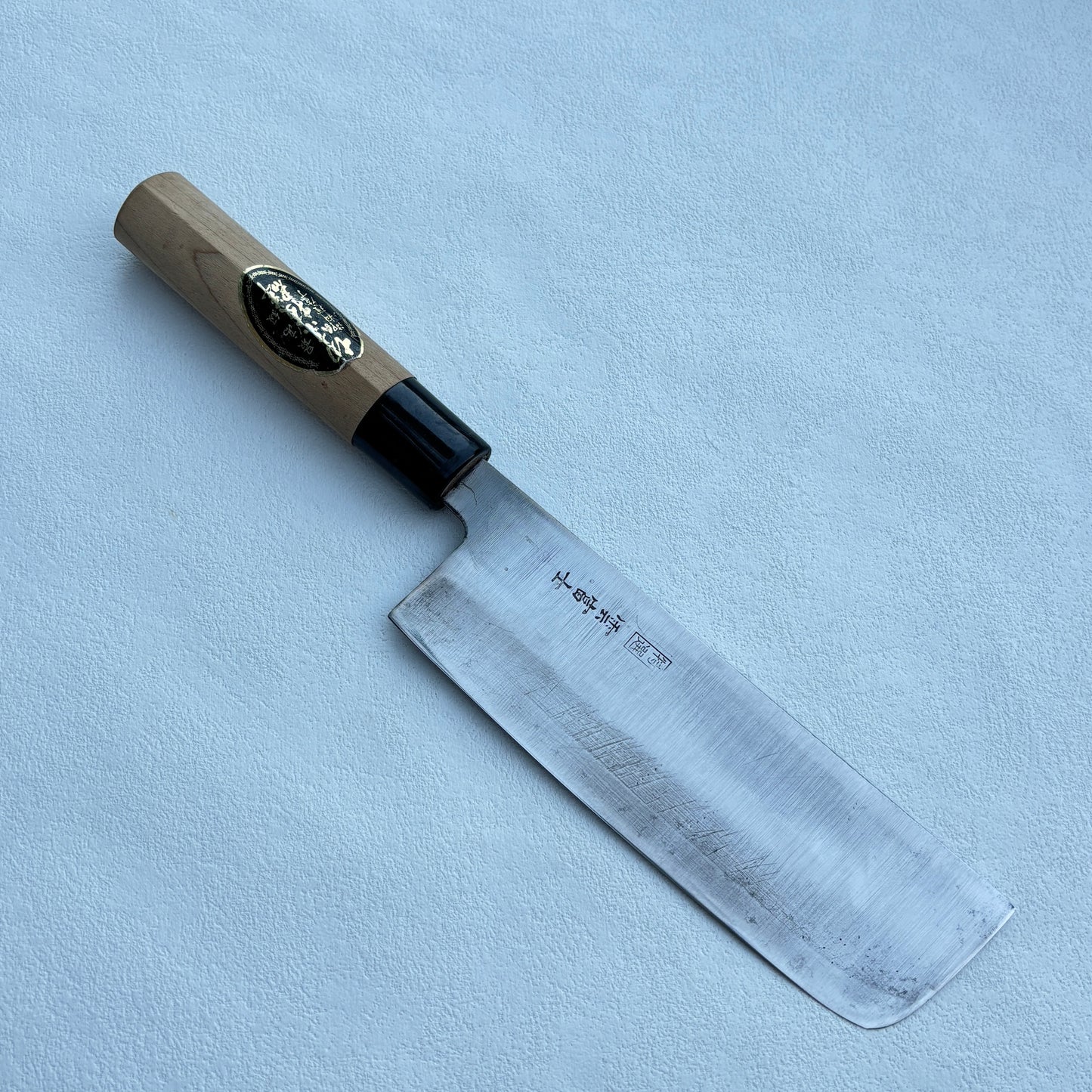 Vintage restored Japanese Nakiri vegetable knife 165mm