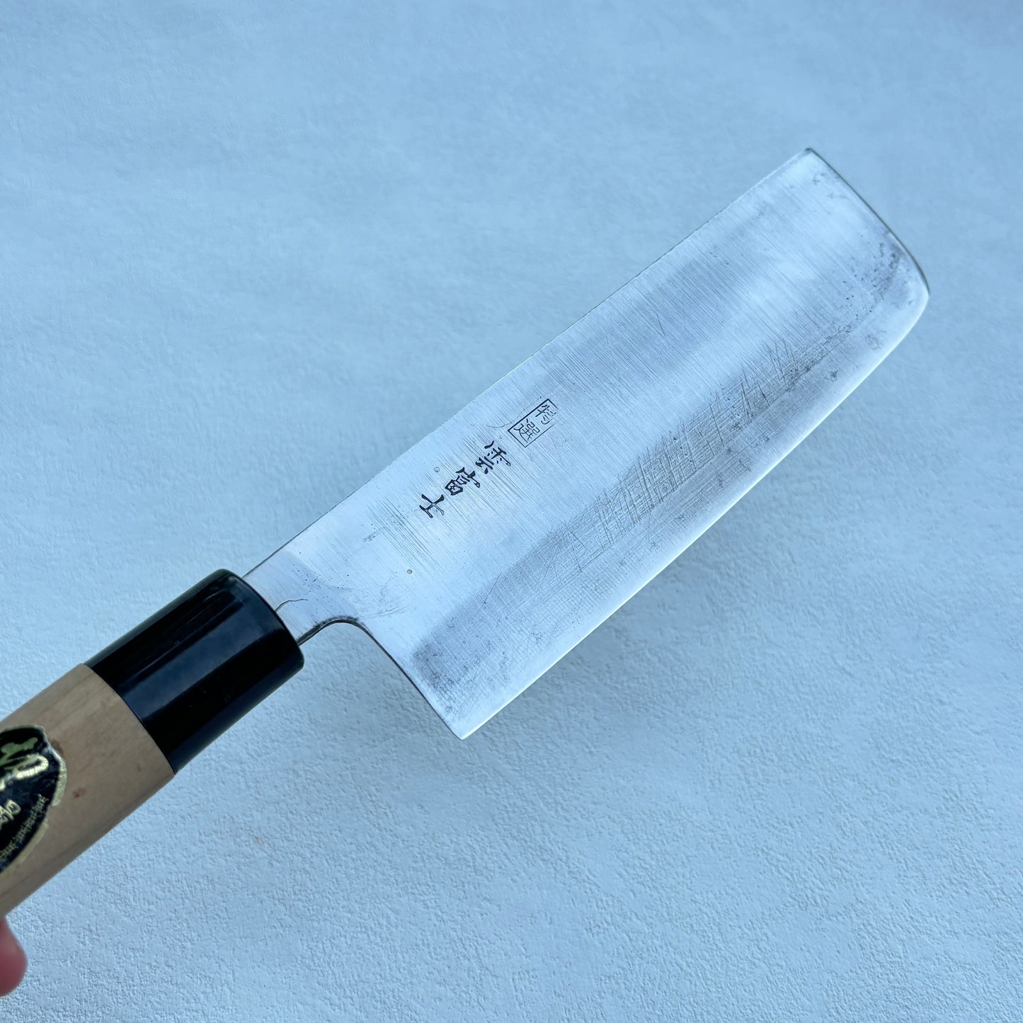 Vintage restored Japanese Nakiri vegetable knife 165mm