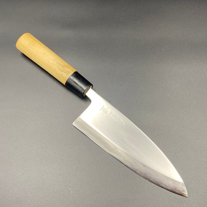 Restored Japanese Sakai Kikushige Deba fish deboning knife. 165mm(carbon steel) With box