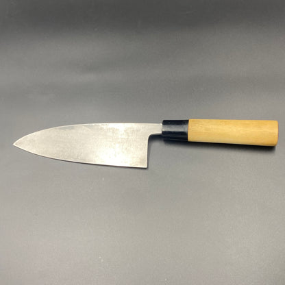 Restored Japanese Sakai Kikushige Deba fish deboning knife. 165mm(carbon steel) With box