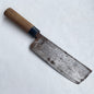 ##VINTAGE## Unrestored Japanese Nakiri knife.165mm (carbon Steel) With  box