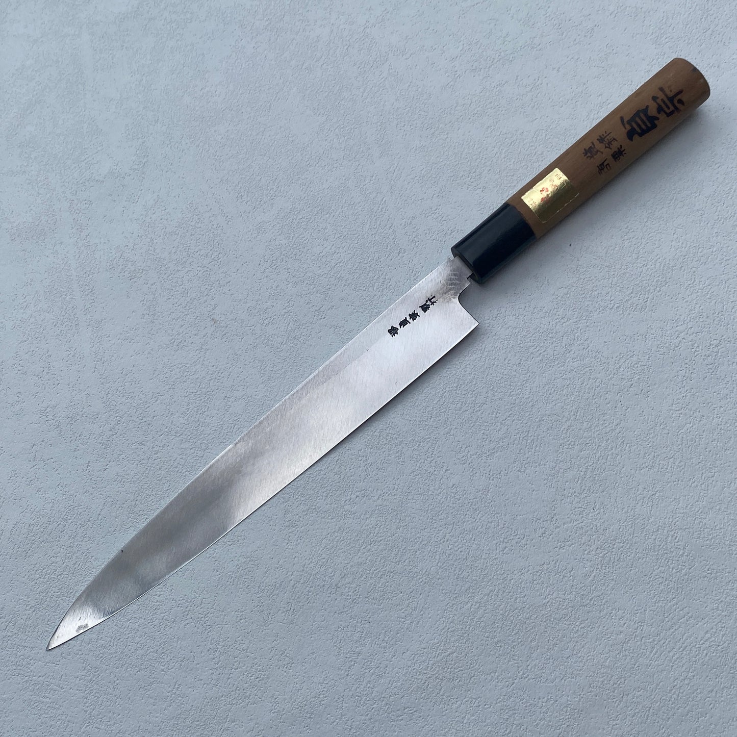 Restored Sakai Ishidou Sadamune Japanese Yanagiba/Sashimi knife.205mm (carbon steel) with original box