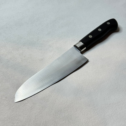 Restored Japanese Santoku all purpose knife 165mm (Stainless-clad carbon)with box