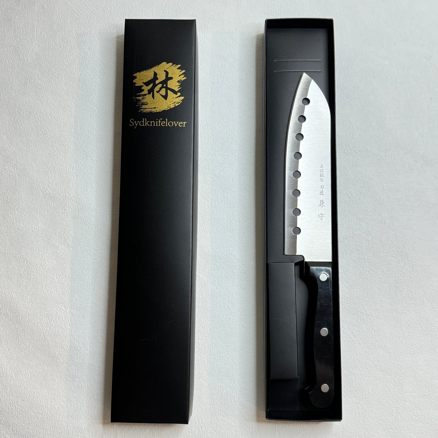 Restored Japanese Mino Kanemori Santoku all purpose knife 165mm